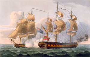 Capture of the Liguria, 7. august 1798, gravert av Thomas Sutherland for J. Jenkins 
